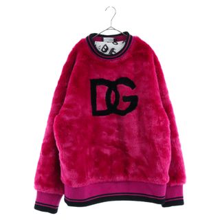 ドルチェアンドガッバーナ(DOLCE&GABBANA)のDOLCE & GABBANA ドルチェアンドガッバーナ DG ロゴファーリバーシブルスウェットシャツ トレーナー ピンク/ホワイトG9WC1Z(スウェット)