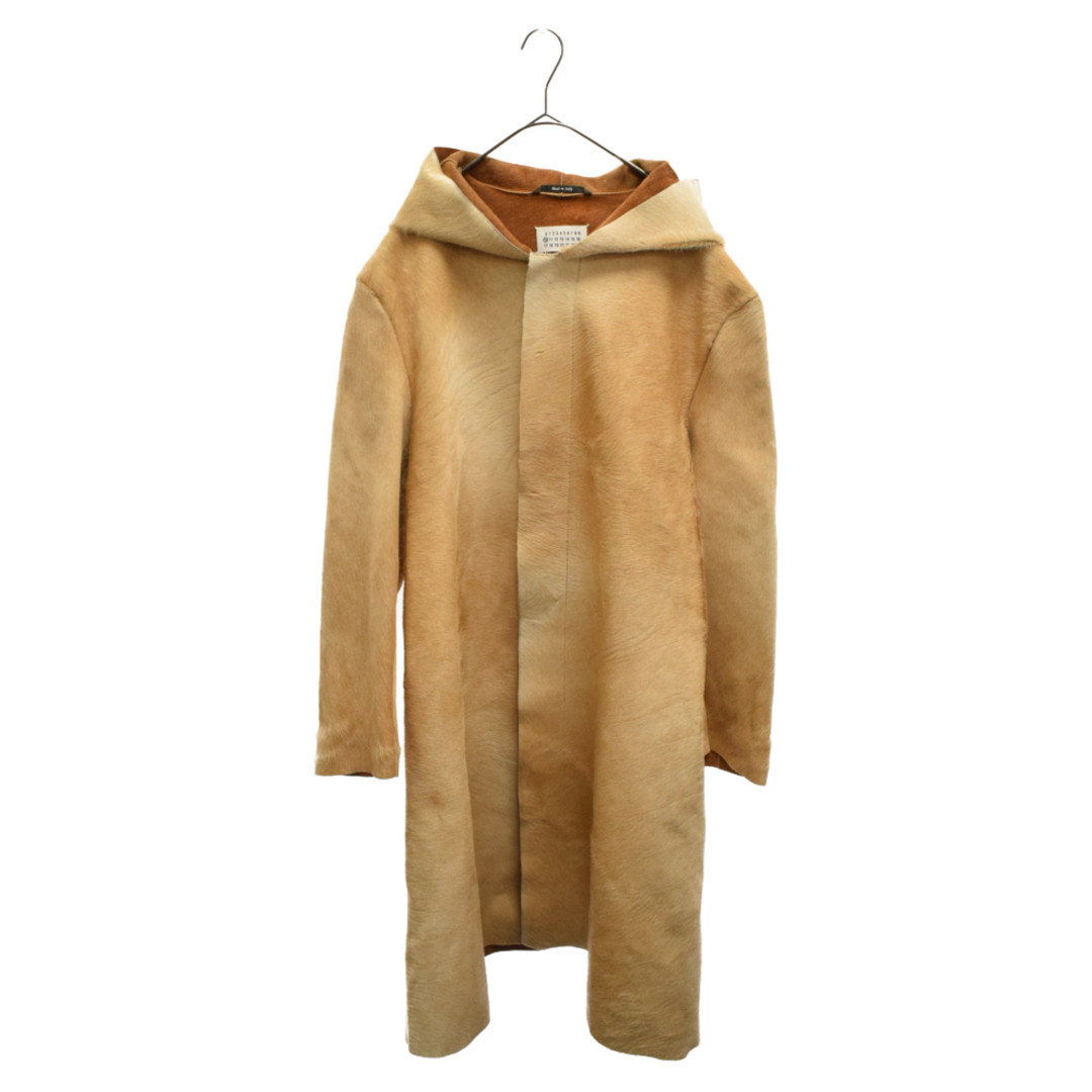 62センチ肩幅Martin Margiela 10 マルタンマルジェラ 14AW フード付きカウレザーハラコロングコートS30AM0288 SX8834