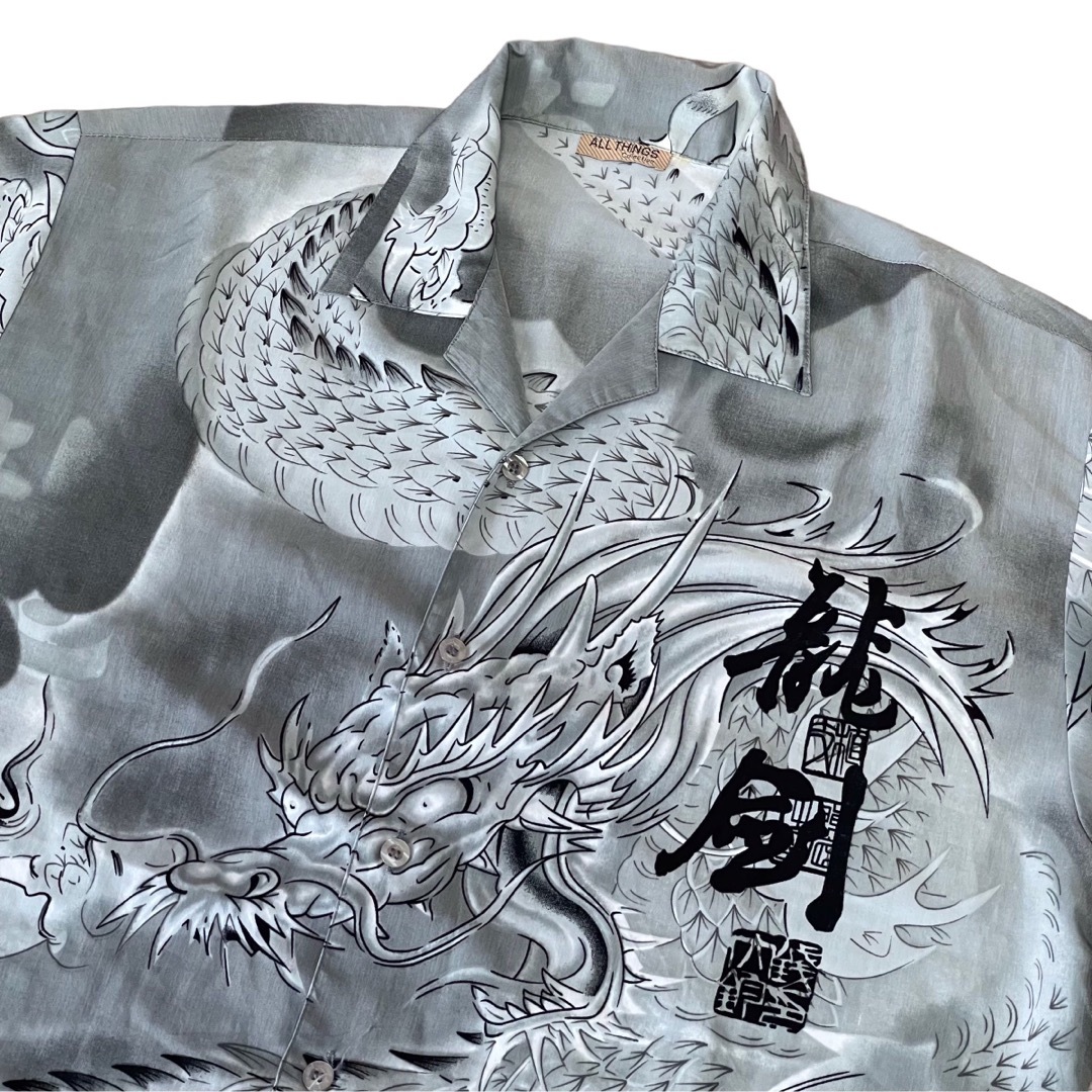 STUSSY(ステューシー)のChinese Dragon Vintage Big Shirt Silver メンズのトップス(シャツ)の商品写真