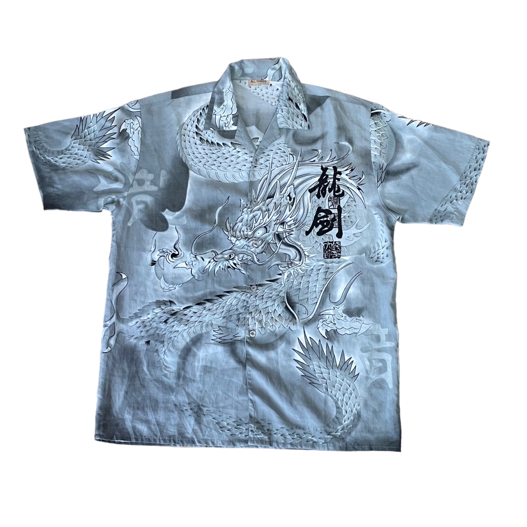 Chinese Dragon Vintage Big Shirt Silver