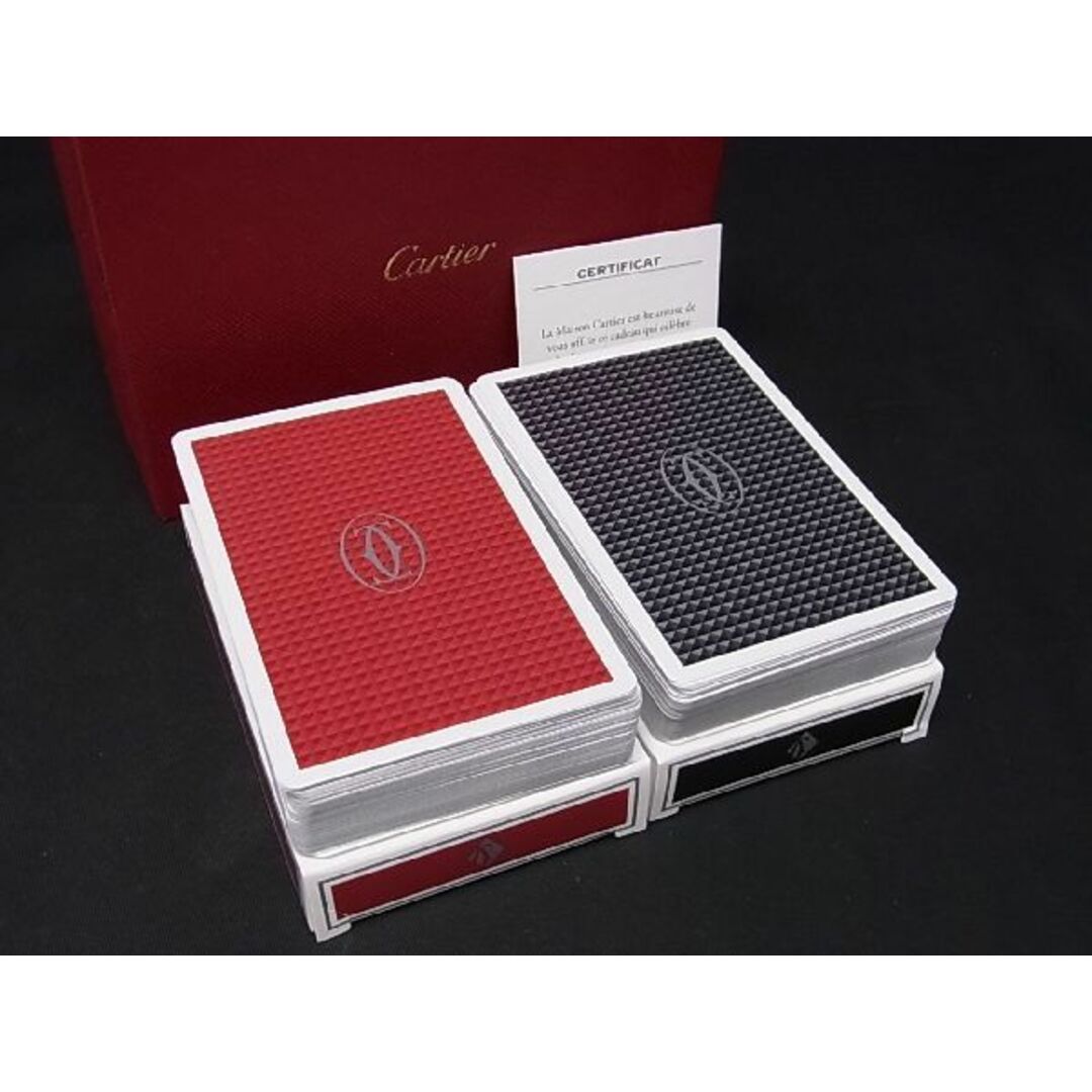 未使用■新品■未使用■ Cartier カルティエ トランプ カードゲーム テーブルゲーム 2点セット ブラック系×レッド系 AR2070