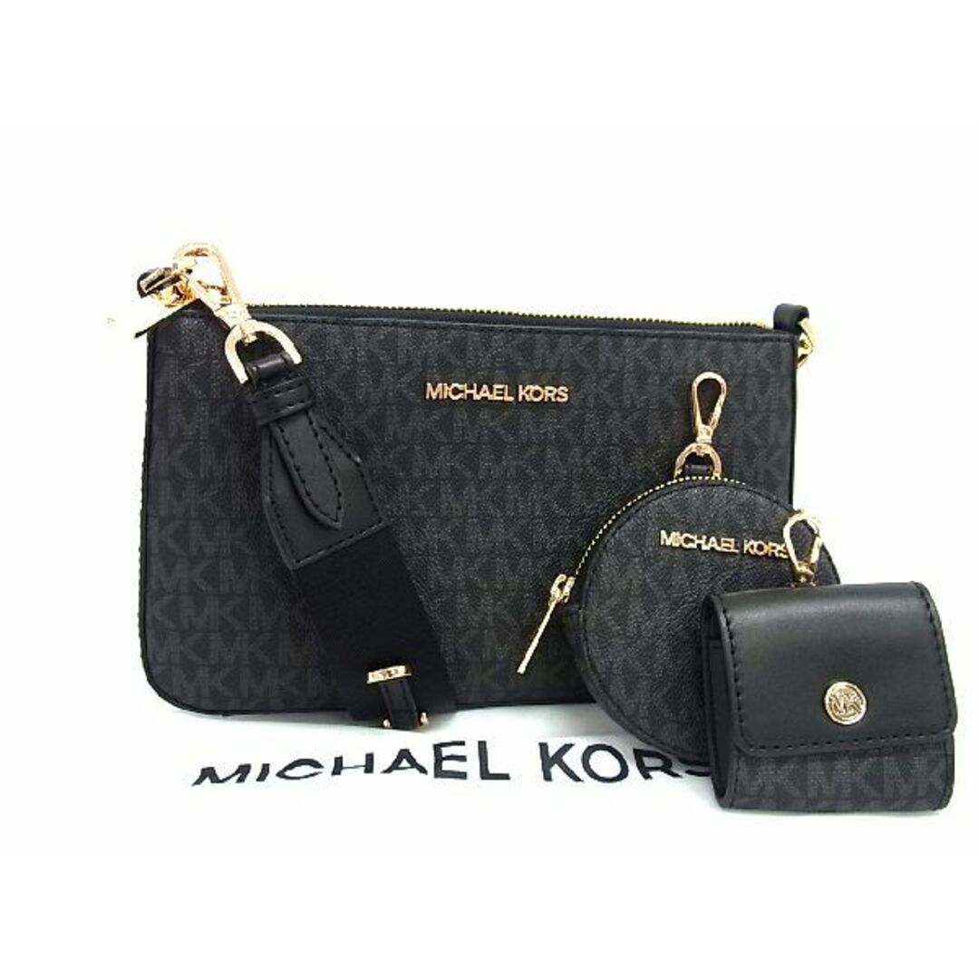 ■新品■未使用■ MICHAEL KORS マイケルコース MK柄 PVC ポーチ付き ショルダーバッグ ポシェット レディース ブラック系  AR1192 | フリマアプリ ラクマ