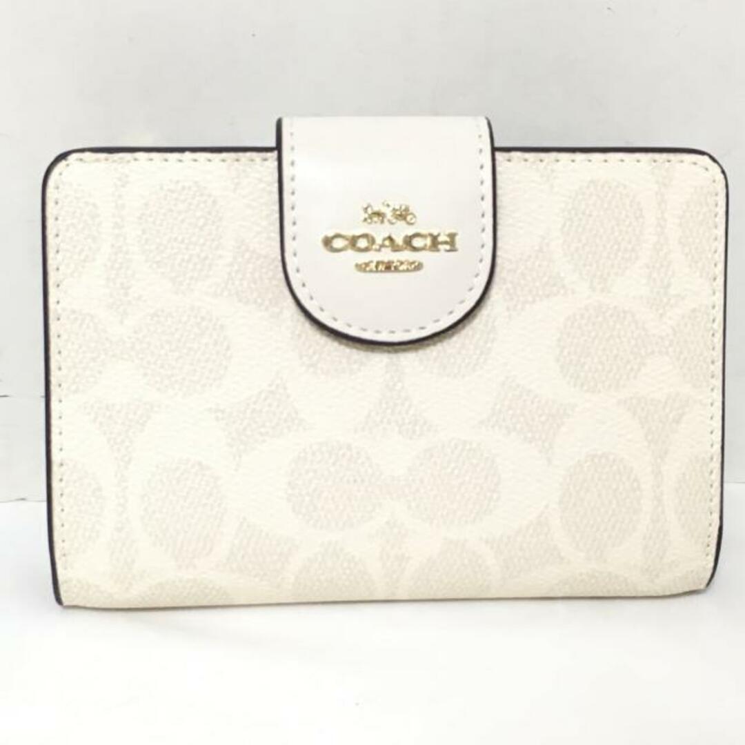 COACH コーチ ミディアム ウォレット シグネチャーホワイト白色 C0082