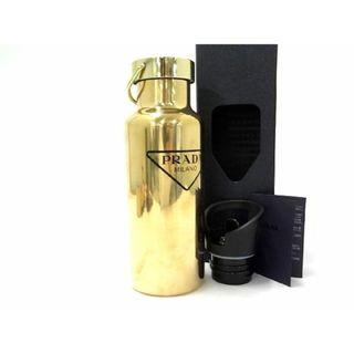 ■新品同様■PRADA プラダ ステンレス ウォーターボトル タンブラー 水筒 携帯用魔法瓶 実容量500ml メンズ レディース ゴールド系  AP3433