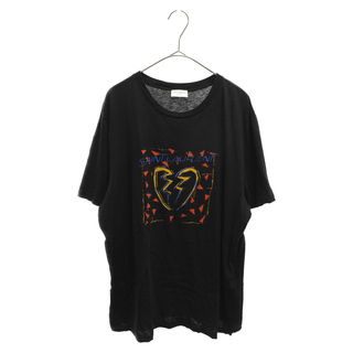サンローラン(Saint Laurent)のSAINT LAURENT PARIS サンローランパリ BROKEN HEART T-shirt ブロークンハートプリントクルーネック半袖Tシャツ 631805 YBVV2 ブラック(Tシャツ/カットソー(半袖/袖なし))