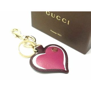 グッチ(Gucci)の■新品■未使用■ GUCCI グッチ インターロッキングG レザー ハート キーホルダー バッグチャーム ボルドー系×ホワイト系 AN2720 (その他)