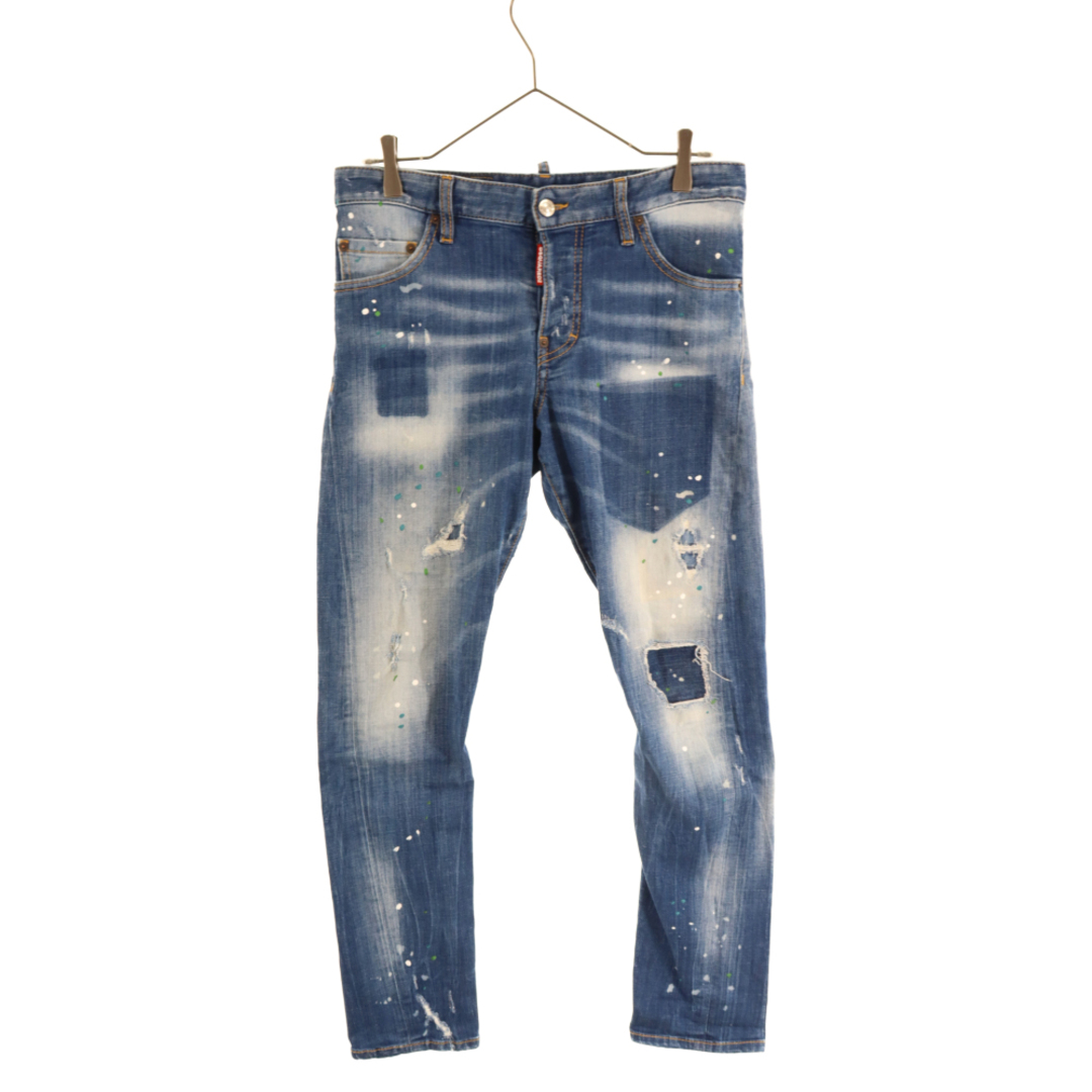 DSQUARED2 ディースクエアード SEXY TWIST JEANセクシーツイスト USED加工ペイントデニムパンツ ブルー S74LB0322 S30342