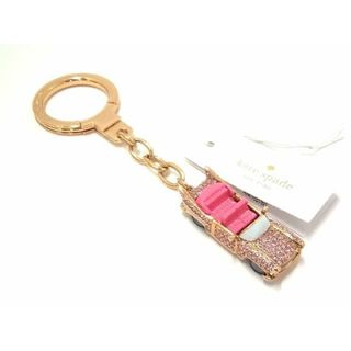 ケイトスペードニューヨーク(kate spade new york)の■新品■未使用■ kate spade ケイトスペード 1KRU0374 カー ラインストーン キーホルダー キーフォブ バッグチャーム ピンク系 AR2033 (その他)