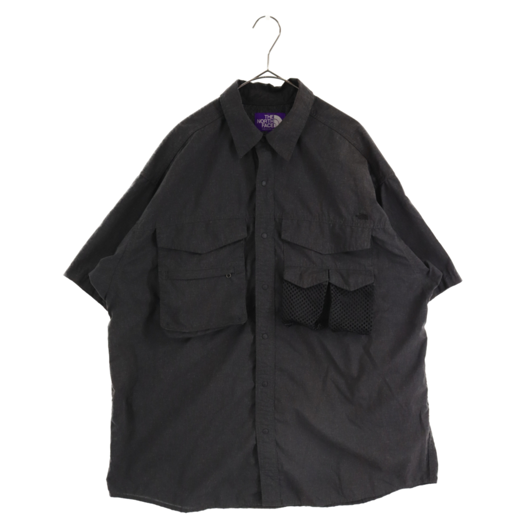 THE NORTH FACE ザノースフェイス PURPLE LABEL パープルレーベル 23SS Polyester Linen Field H／S Shirt 半袖 シャツ ブラック NT3320N