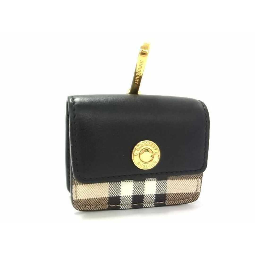 BURBERRY(バーバリー)の■極美品■ BURBERRY バーバリー ノバチェック レザー×PVC AirPodsケース エアポッズケース キーホルダー ブラック系 AN9225  レディースのファッション小物(その他)の商品写真