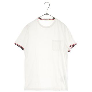 モンクレール(MONCLER)のMONCLER モンクレール MAGLIA T-SHIRT 袖ラインデザイン 半袖Tシャツ ホワイト C10918019800(Tシャツ/カットソー(半袖/袖なし))