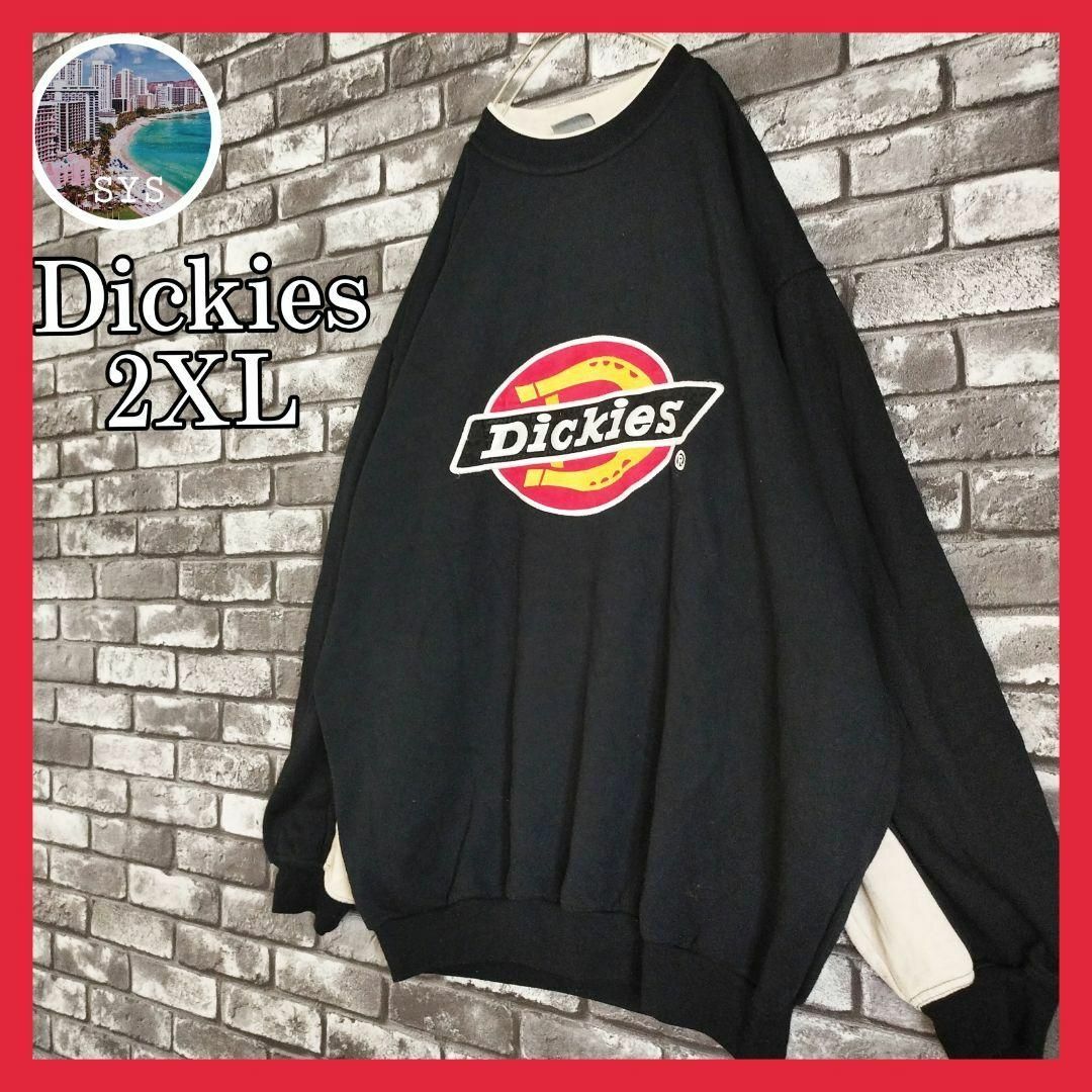 Dickies(ディッキーズ)のDickiesディッキーズ刺繍デカロゴスウェットトレーナープルオーバーバイカラー メンズのトップス(スウェット)の商品写真