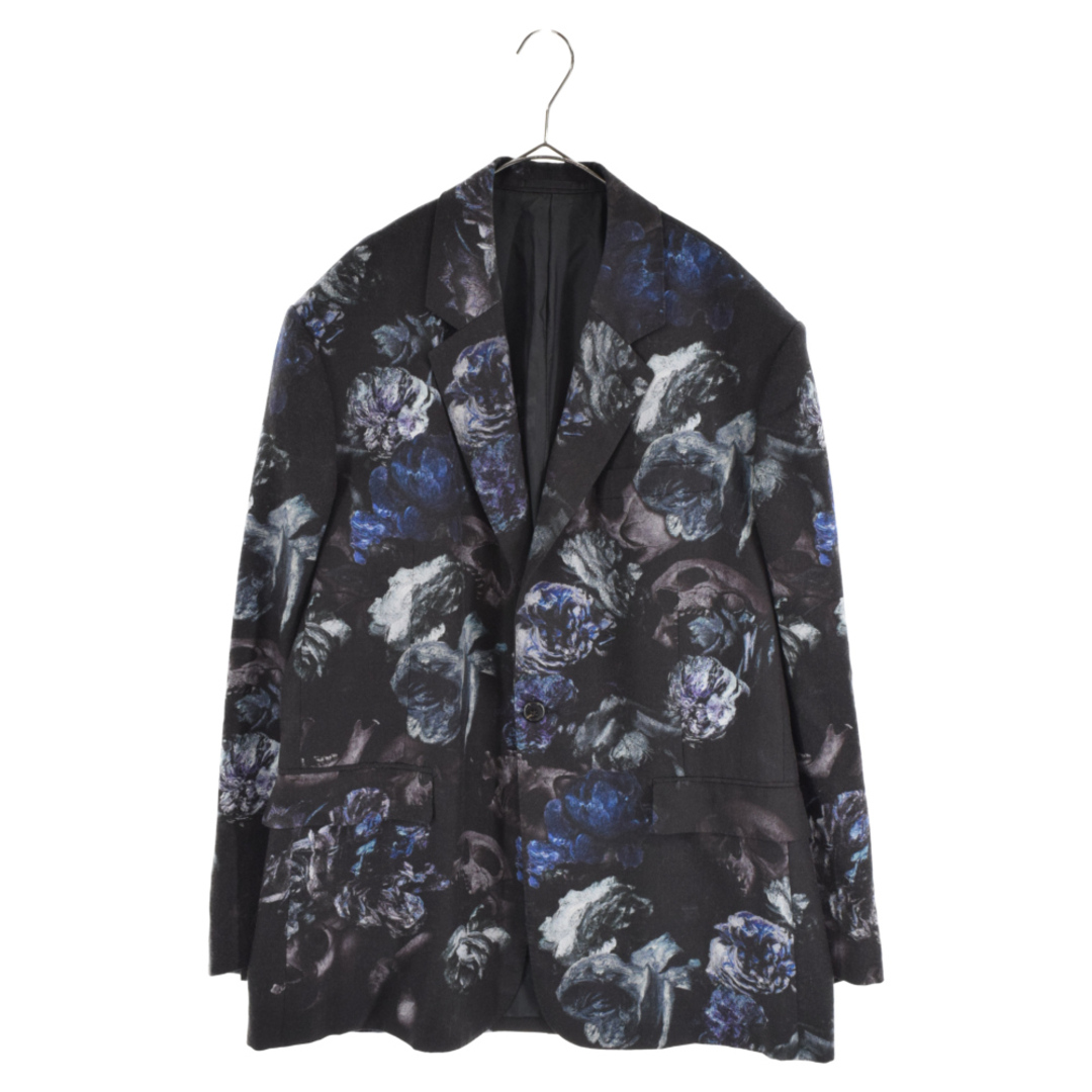 LAD MUSICIAN ラッドミュージシャン 20AW Wool Gabardine Flower Skull Big Jacket ウールギャバジンフラワースカルビッグテーラードジャケット ブラック 総柄 2220-345