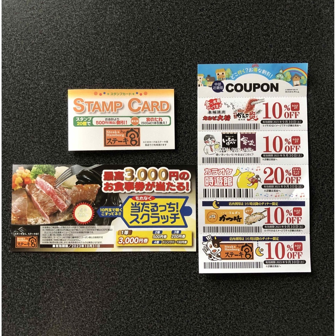 ステーキ宮　スタンプカード　クーポン チケットの優待券/割引券(レストラン/食事券)の商品写真