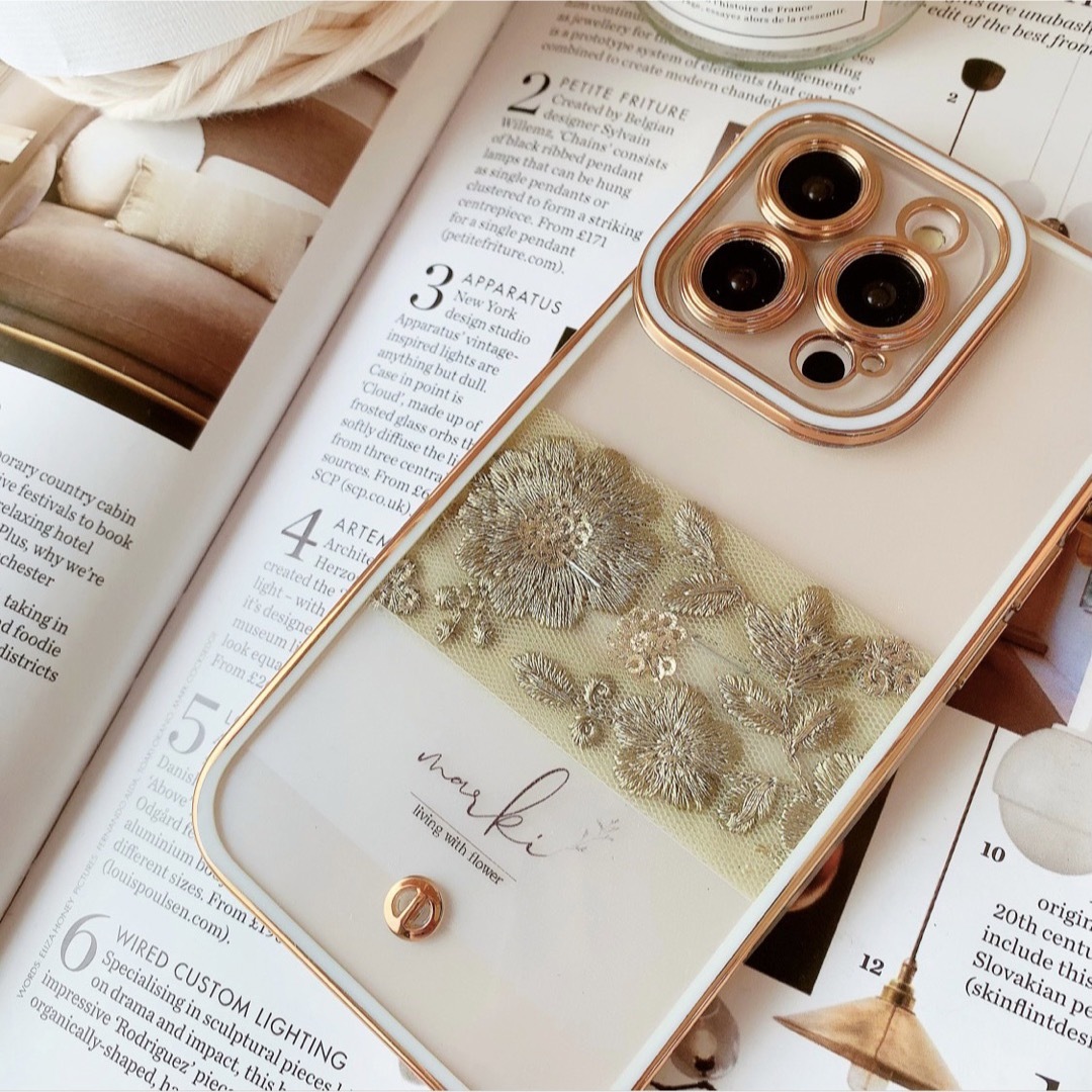 インド刺繍リボン　iPhoneケースset ハンドメイドのスマホケース/アクセサリー(スマホケース)の商品写真