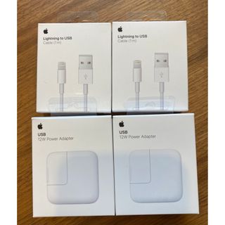 アップル(Apple)のApple電源アダプタとケーブルの4点セット（未開封）(バッテリー/充電器)