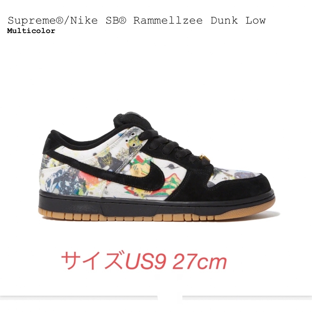 27.0 supreme NIKE SB DUNK rammellzee us9