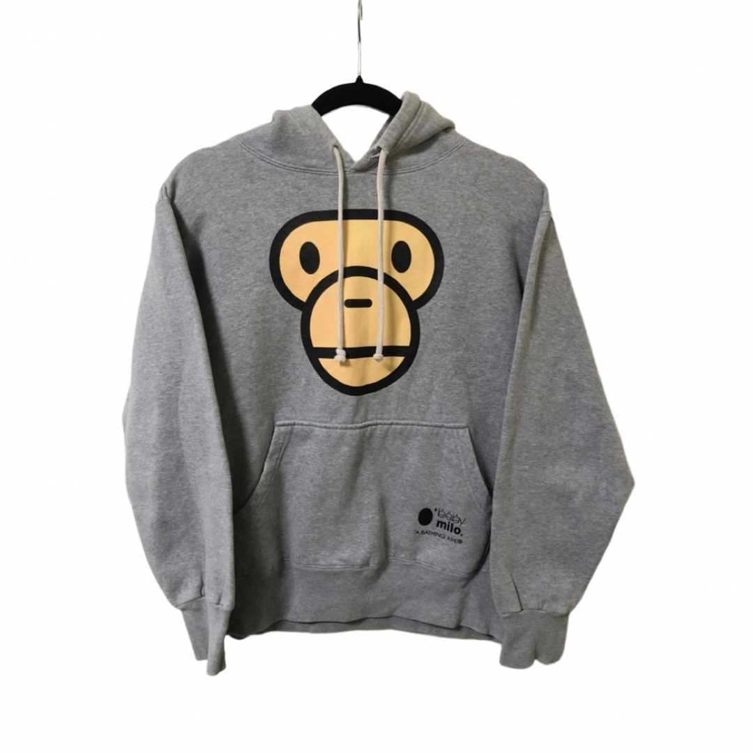 希少 A BATHING APE BABY MILO パーカー ビックロゴ M-