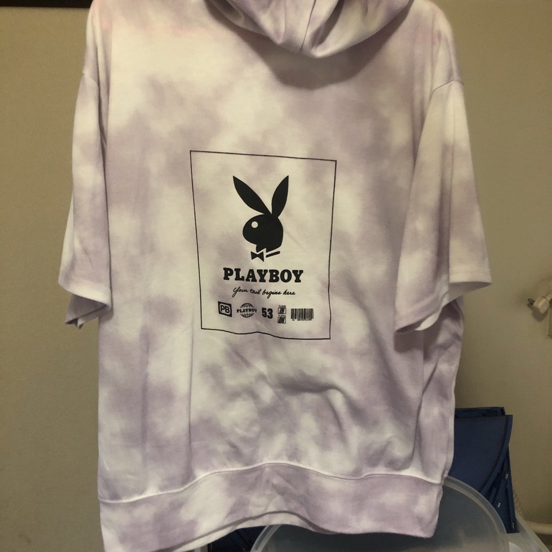 しまむら(シマムラ)のPLAYBOY×しまむらコラボフード付きタイダイパーカー　パープル レディースのトップス(パーカー)の商品写真