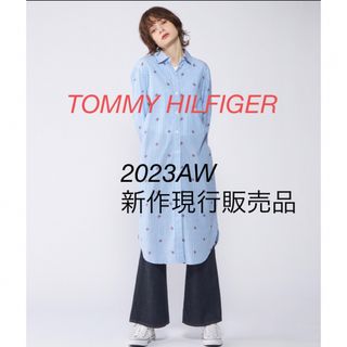 トミーヒルフィガー(TOMMY HILFIGER)のTOMMY HILFIGER モノグラムストライプシャツワンピース (ひざ丈ワンピース)