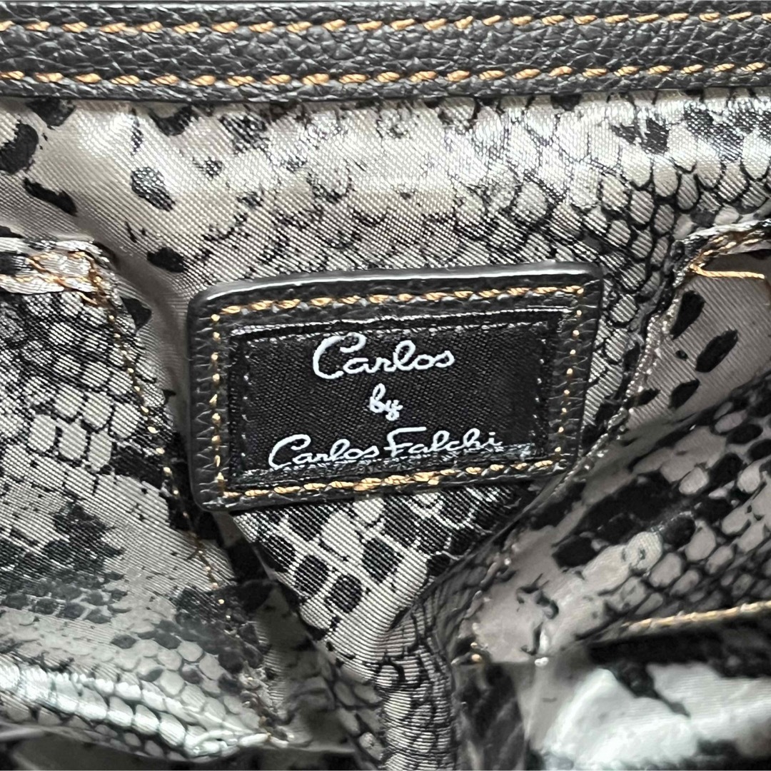 【美品】Carlos Falchi カルロスファルチ ハンドバッグ  ブラック レディースのバッグ(ハンドバッグ)の商品写真