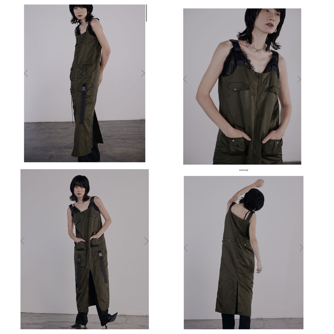 Ameri VINTAGE(アメリヴィンテージ)のAMERI MILITARY WORK ILINE DRESS カーキM新品 レディースのワンピース(ロングワンピース/マキシワンピース)の商品写真