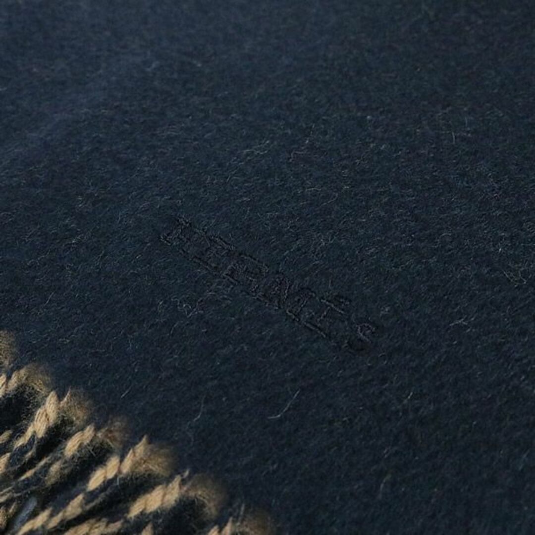 銀座店 新品 エルメス カシミヤ100% マフラー 無地 リバーシブル92164