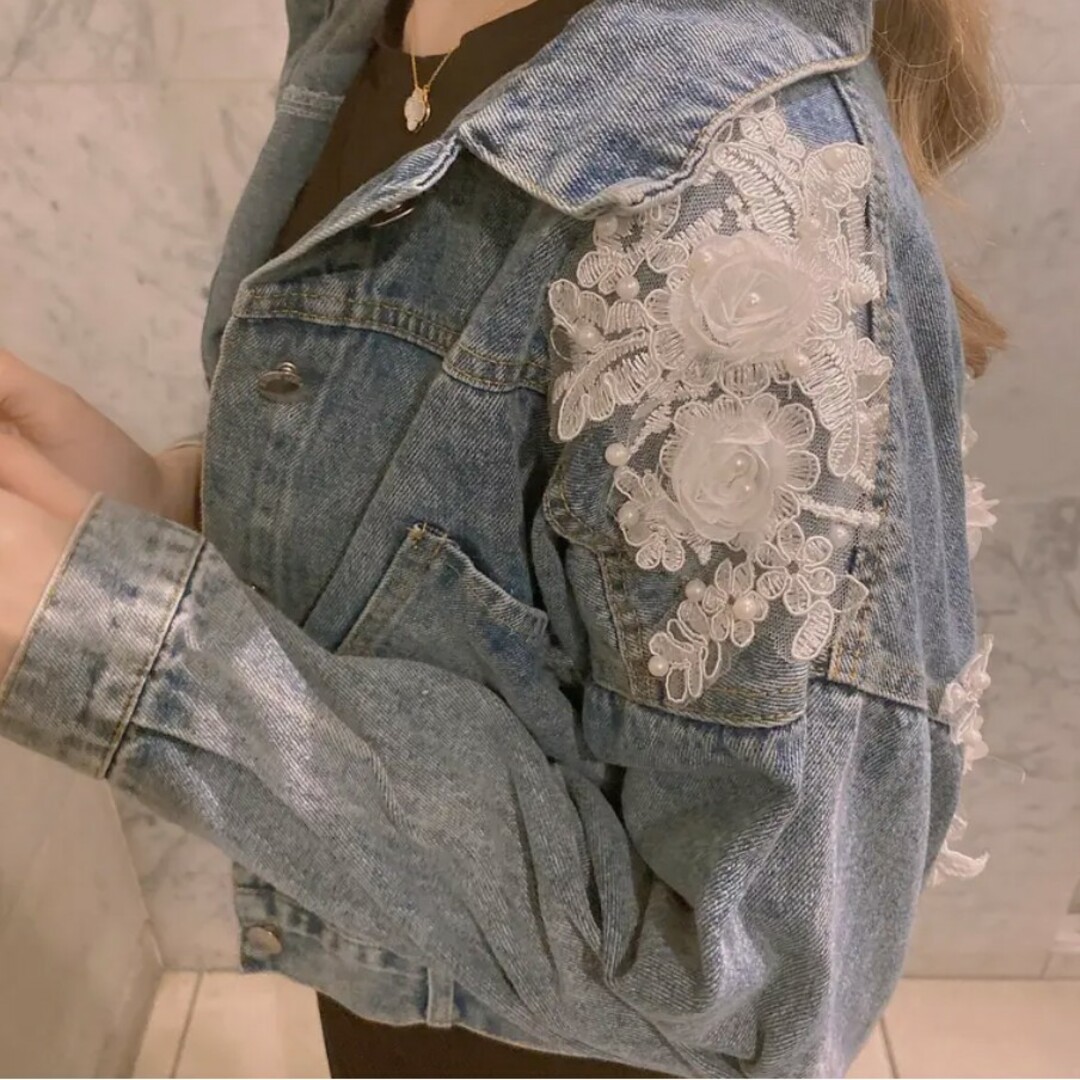 flower denim jacket