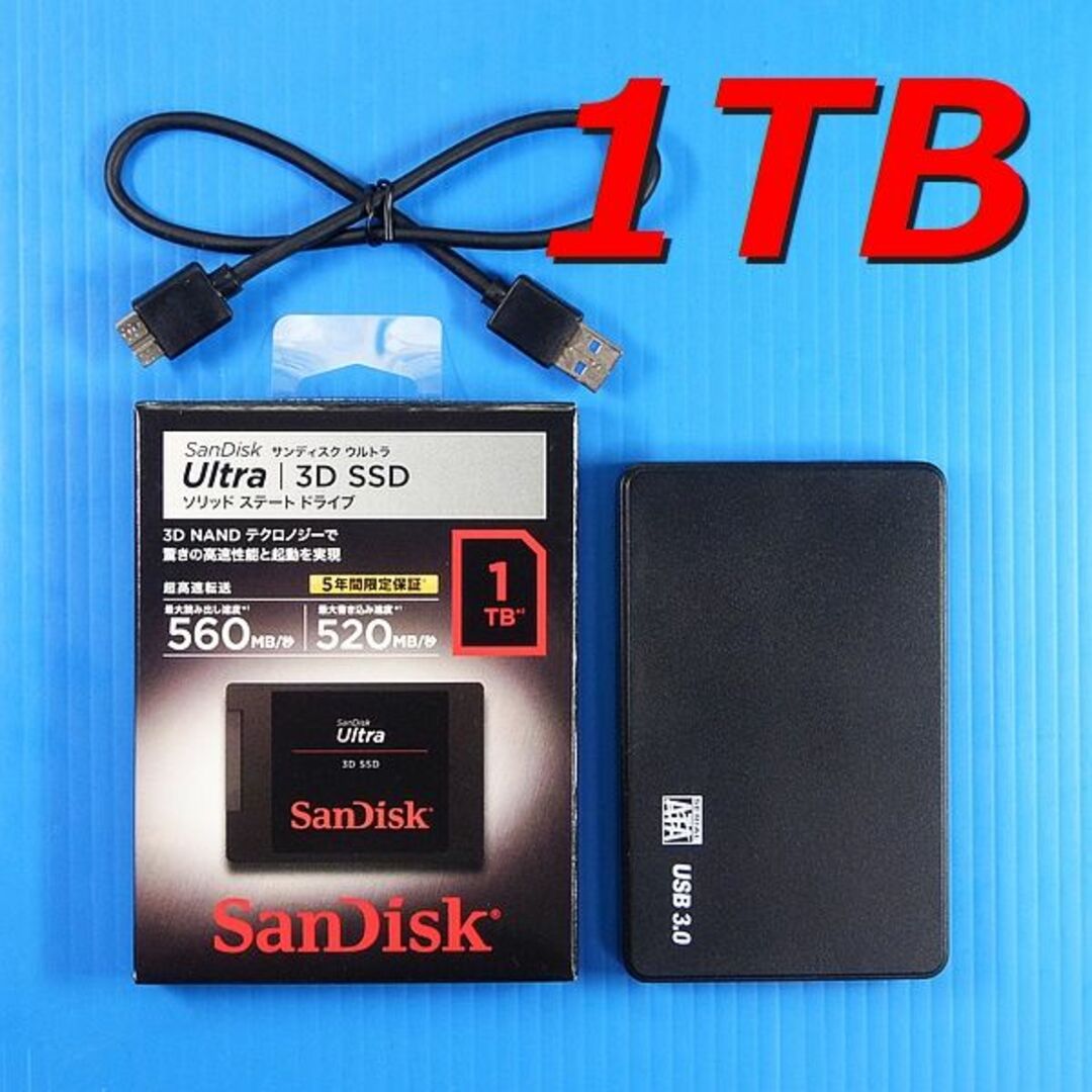 SSD 1TB】SanDisk Ultra J26 w/USB3.0外付ケース-