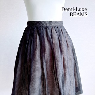 デミルクスビームス(Demi-Luxe BEAMS)のDemi-Luxe BEAMS デミルクス　フレアコットンチェックスカート(ひざ丈スカート)