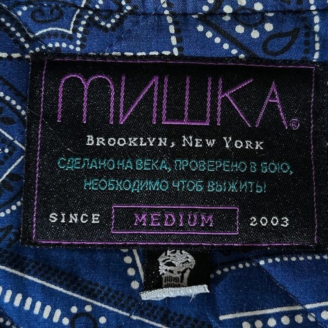 MISHKA - 名作 ミシカ 特大 目玉 刺繍 ワッペン 裏地ペイズリー デニム