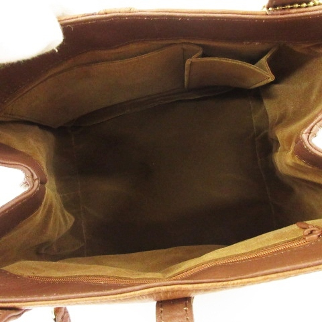 other(アザー)のオーストリッチ レザー ハンドバッグ トートバッグ 茶 ブラウン系 レディースのバッグ(ハンドバッグ)の商品写真
