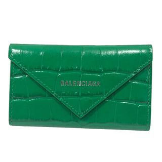 バレンシアガ(Balenciaga)の　バレンシアガ BALENCIAGA ペーパー6連キーケース 650118 グリーン クロコ型押し ユニセックス キーケース(キーホルダー)