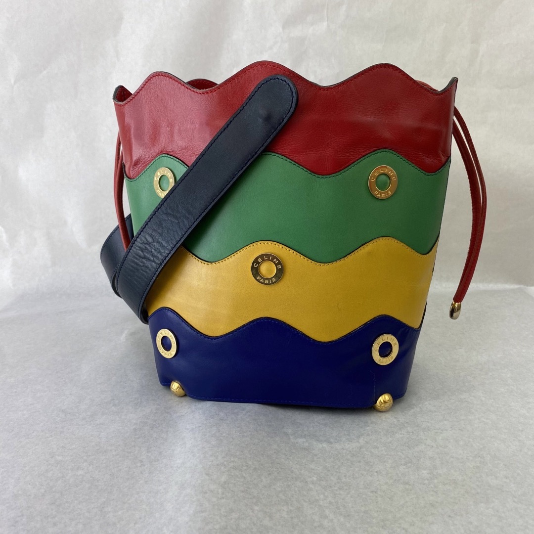 セリーヌ ショルダーバッグ ヴィンテージ レザー マルチカラー