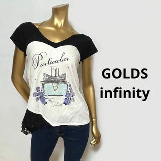 【3050】GOLDS infinity 背中見せ Tシャツ M レース 香水瓶