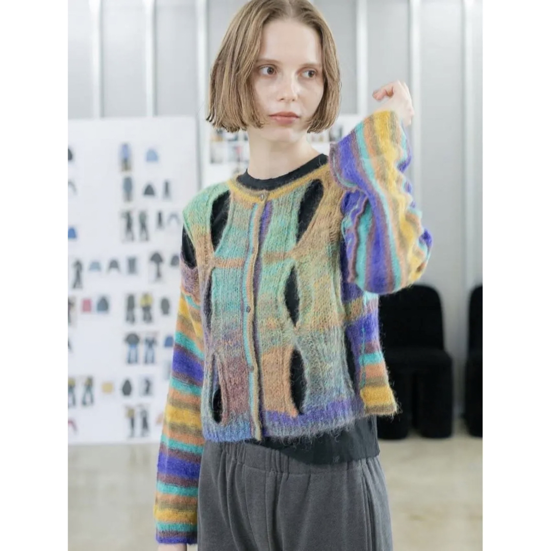 PERVERZE Tie-dyed カットアウト モヘアカーディガン | www.causus.be