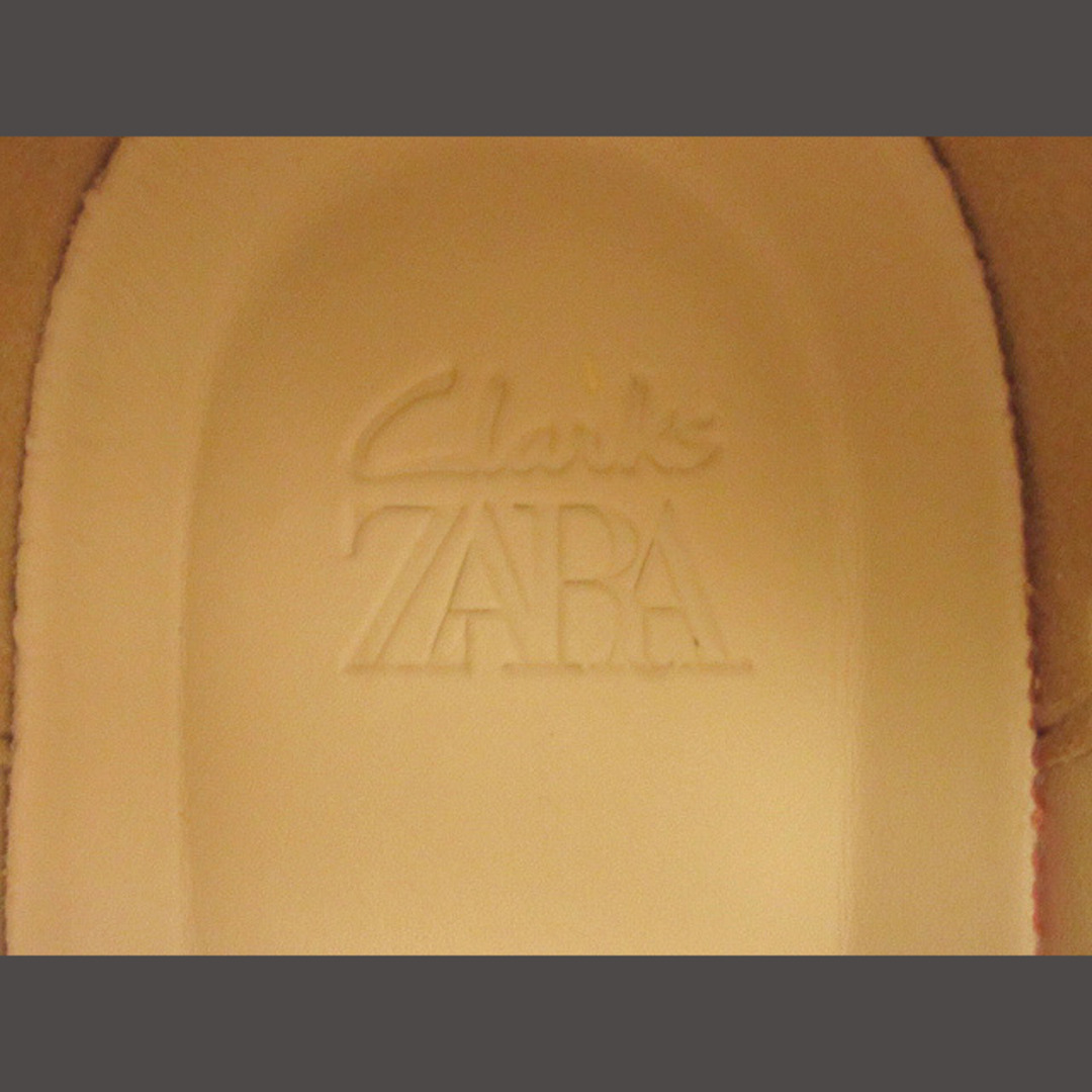 ZARA(ザラ)のZARA ×Clarks レザー ショートブーツ ハラコ 26㎝ オレンジ レディースの靴/シューズ(ブーツ)の商品写真