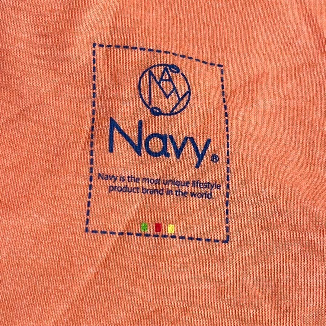 NAVY(ネイビー)の【3061】Navy 半袖 Tシャツ L オレンジ 猫 パンダ レディースのトップス(Tシャツ(半袖/袖なし))の商品写真