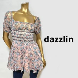 ダズリン(dazzlin)の【3068】dazzlin 花柄 背中見せ ブラウス S(シャツ/ブラウス(半袖/袖なし))