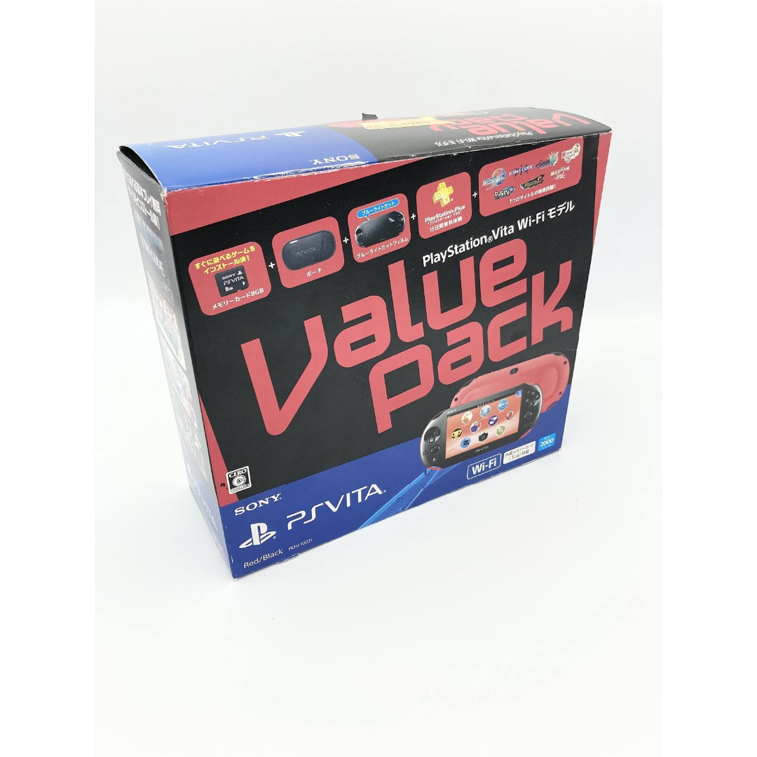 PlayStation Vita(プレイステーションヴィータ)のPS Vita Super Value Pack Wi-Fi レッド/ブラック エンタメ/ホビーのゲームソフト/ゲーム機本体(携帯用ゲーム機本体)の商品写真