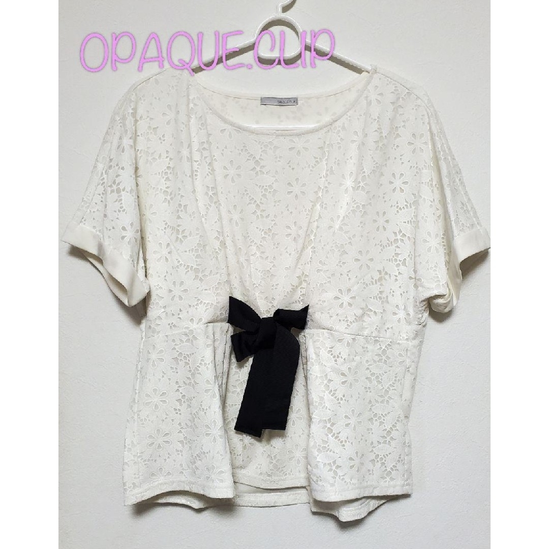 OPAQUE.CLIP(オペークドットクリップ)の【38/M】オペークドットクリップ　花柄　レース レディースのトップス(Tシャツ(半袖/袖なし))の商品写真