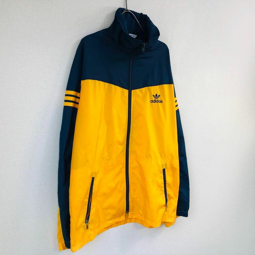Adidas nylon jacket navy L made DESCENTE