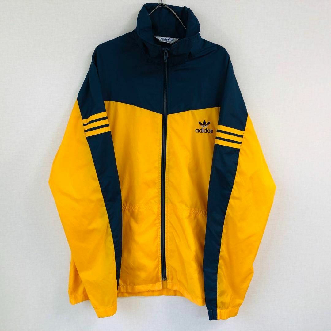 Adidas nylon jacket navy L made DESCENTE