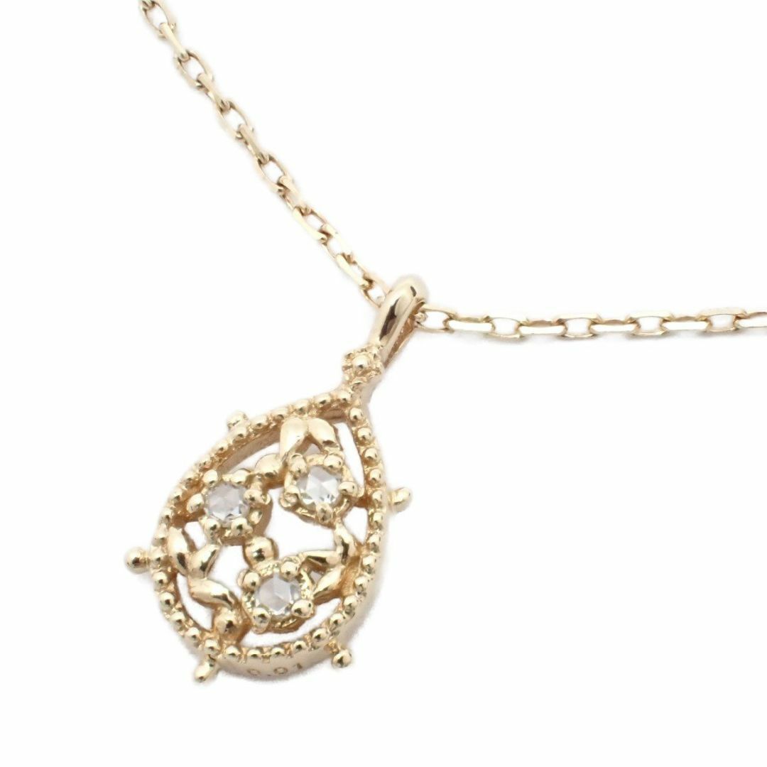 agete アガット 2022 Winter Collection ローズ ネックレス K10/ダイヤモンド0.01ct