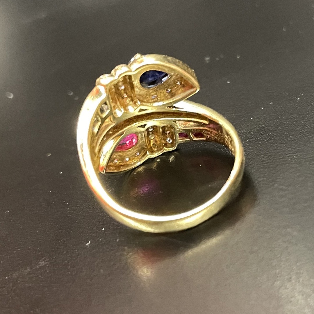 18金リングダイヤモンド、サファイア、ルビー メンズのアクセサリー(リング(指輪))の商品写真