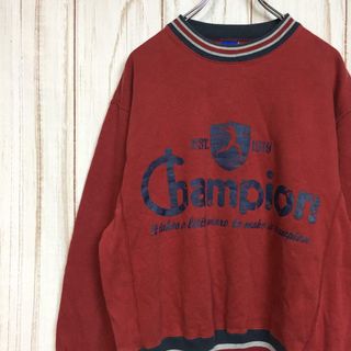 Champion - 90s チャンピオン スウェット ビッグロゴ 袖ロゴ刺繍 当時