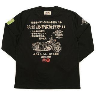 テッドマン(TEDMAN)のカミナリモータース/メグロK1/ブラック/KMLT-225/エフ商会(Tシャツ/カットソー(七分/長袖))