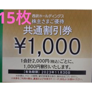 西武ホールディングス　共通割引券　15枚