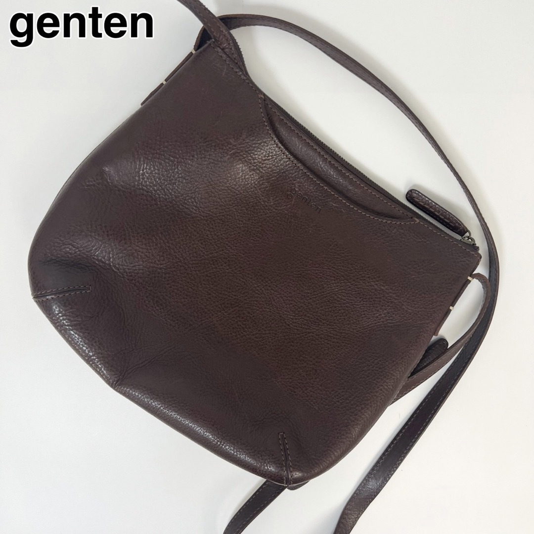 良品】gentenゲンテン 本革 ショルダーバッグ - ショルダーバッグ