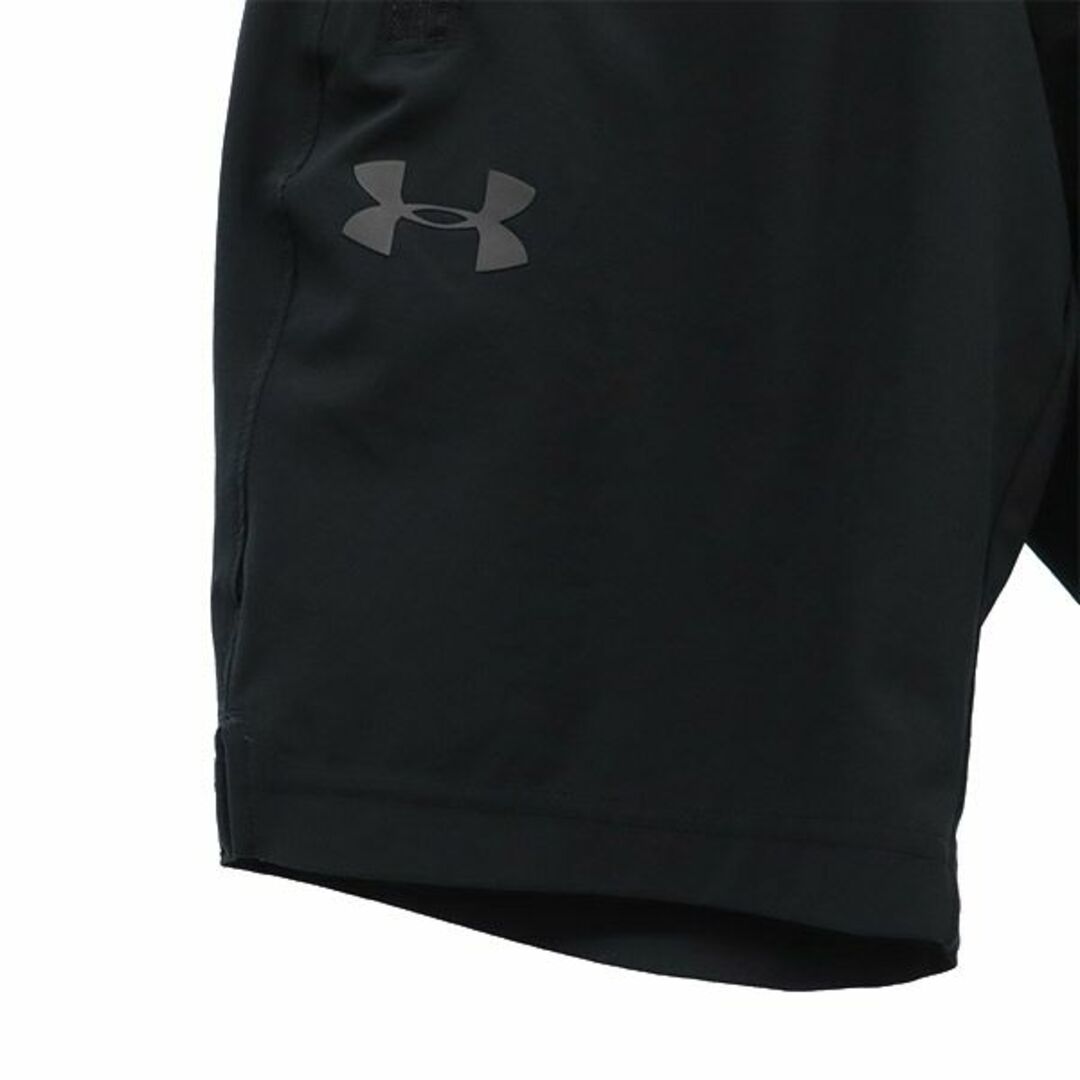 UNDER ARMOUR(アンダーアーマー)のアンダーアーマー スポーツ ショートパンツ MD ブラック UNDER ARMOUR ロゴプリント メンズ 【中古】  【230902】 メール便可 メンズのトップス(ジャージ)の商品写真